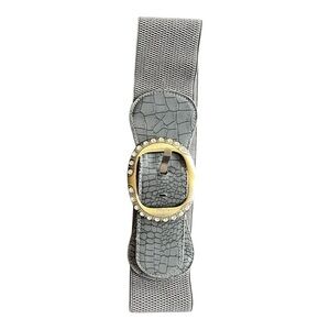 Y2K Gray Belt with Gold Buckle